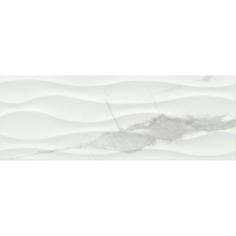 SCULPTURE - 13X36, WHITE WAVE, GLOSSY